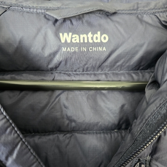 Wantdo Puffer Jacket Womens Medium Navy Blue Duck Down Hooded Packable - Picture 3 of 5